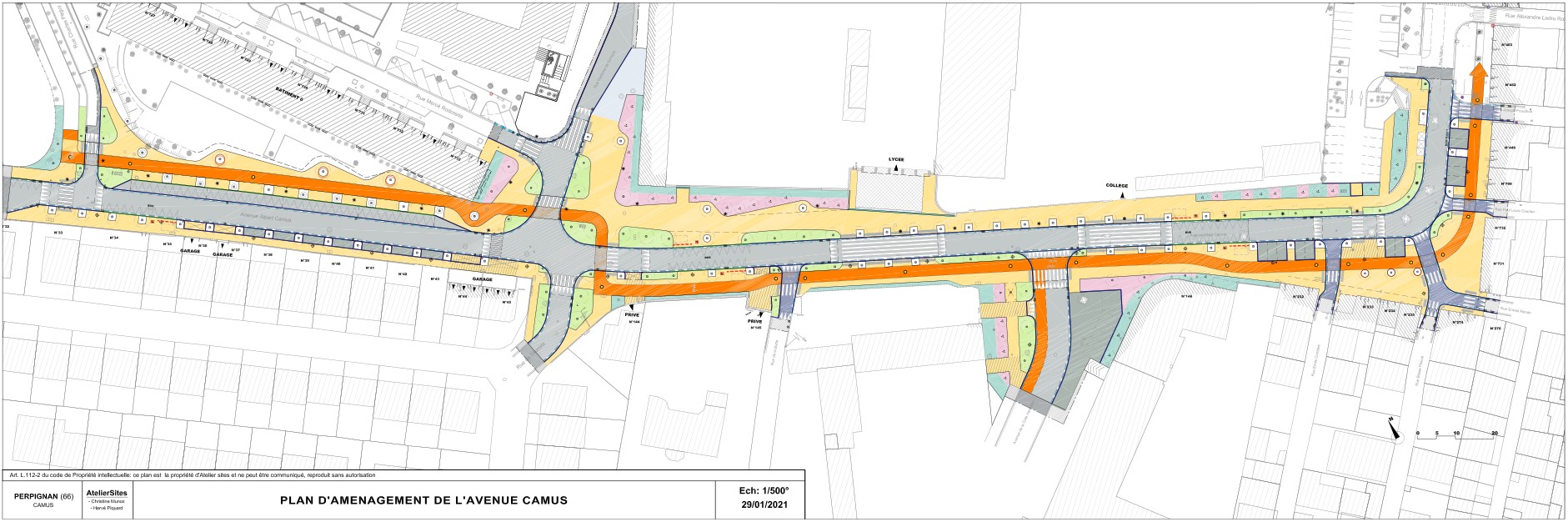 Plan retouché des travaux de réfection de l'avenue Camus 29/01/2021