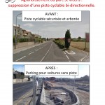 Agrandissement du parc St Vicens : suppression d’une piste cyclable bi-directionnelle.