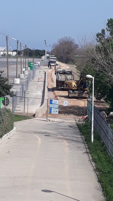 Portion le long du parking du Palais des Expositions depuis le pont Beltrame